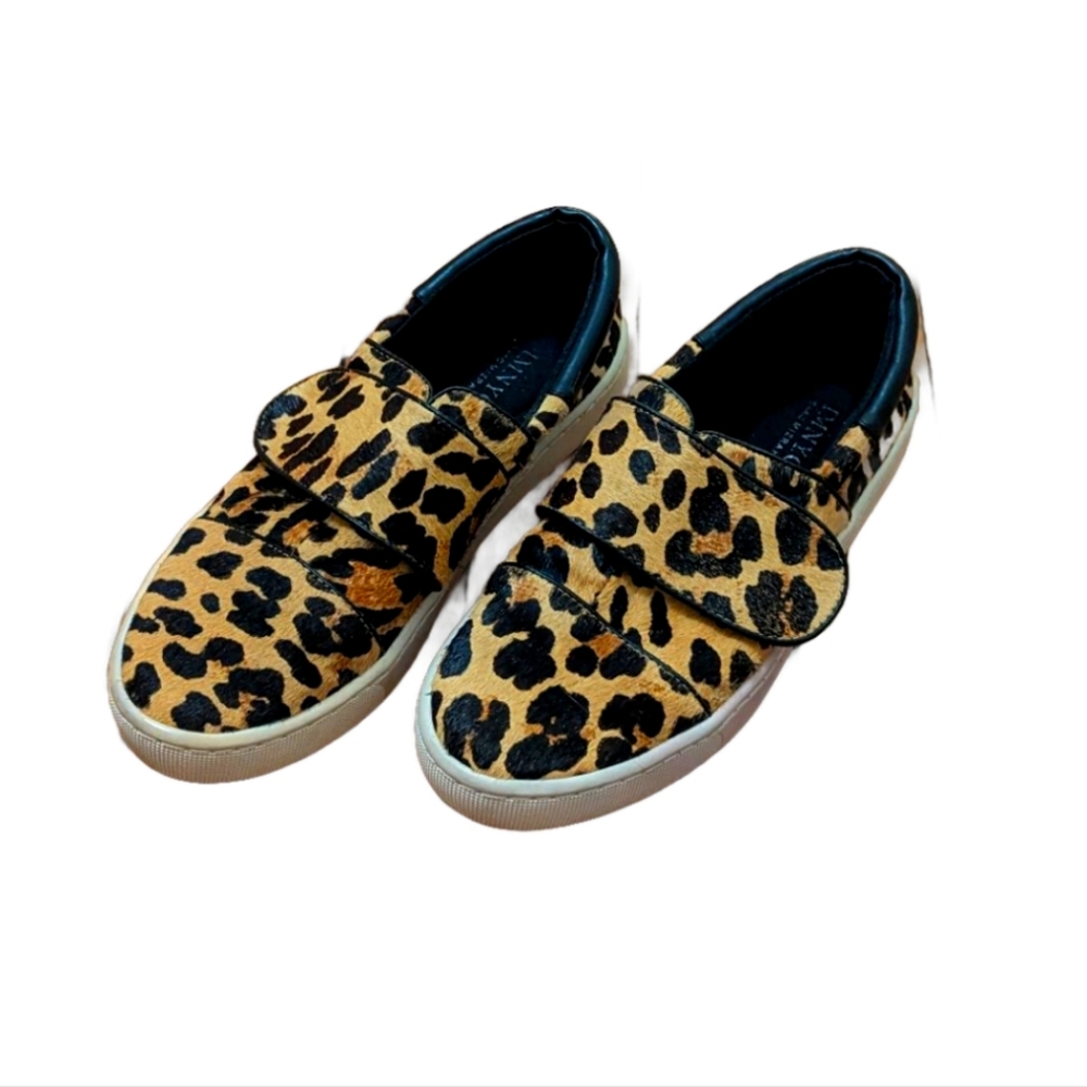 Isaac Mizrahi Leopard Print Calf Hair Sneakers